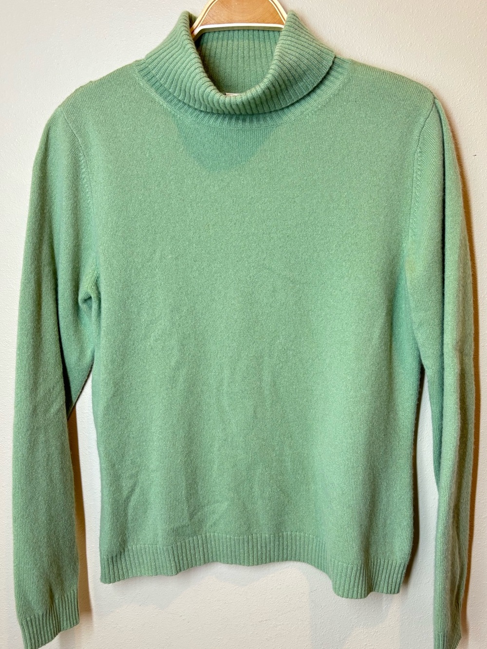 Appleseeds Turtleneck Sweater -100% cashmere, sage green, medium